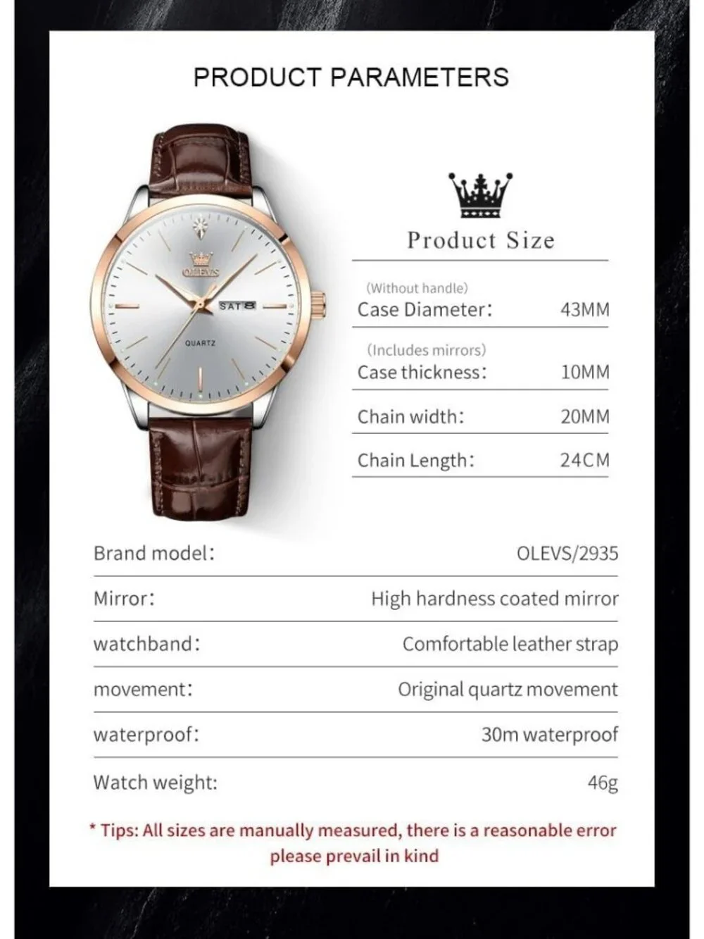 Men's White Classic Analog Casual Luxury Leather Band Quartz Stylish Wrist Watch